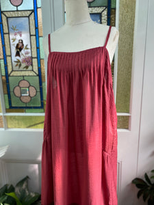 Amelie cotton and lace slip. Cherry