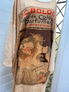 Layla Art Nouveau Tshirt cotton dress. Chocolate
