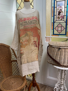 Isolde Linen dress. Tangerine