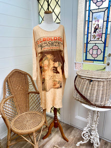 Layla Art Nouveau Tshirt cotton dress. Chocolate