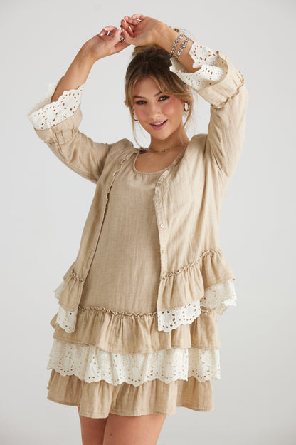 Bronte Linen and lace Jacket.