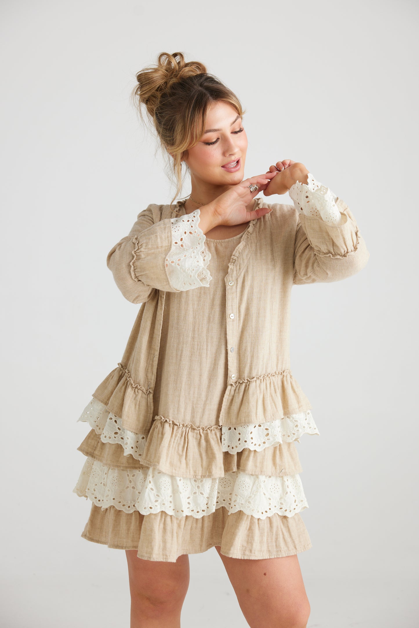 Emma Linen and lace Dress.