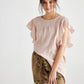 Bella linen top. Blush