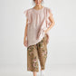 Bella linen top. Blush