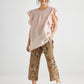 Bella linen top. Blush
