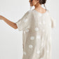 Contessa Linen top. Sandstone Polka dot