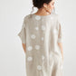 Contessa Linen top. Sandstone Polka dot