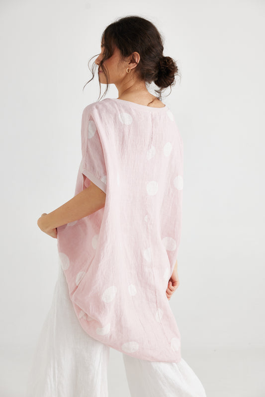 Rosabella dress. Pink Polka dot