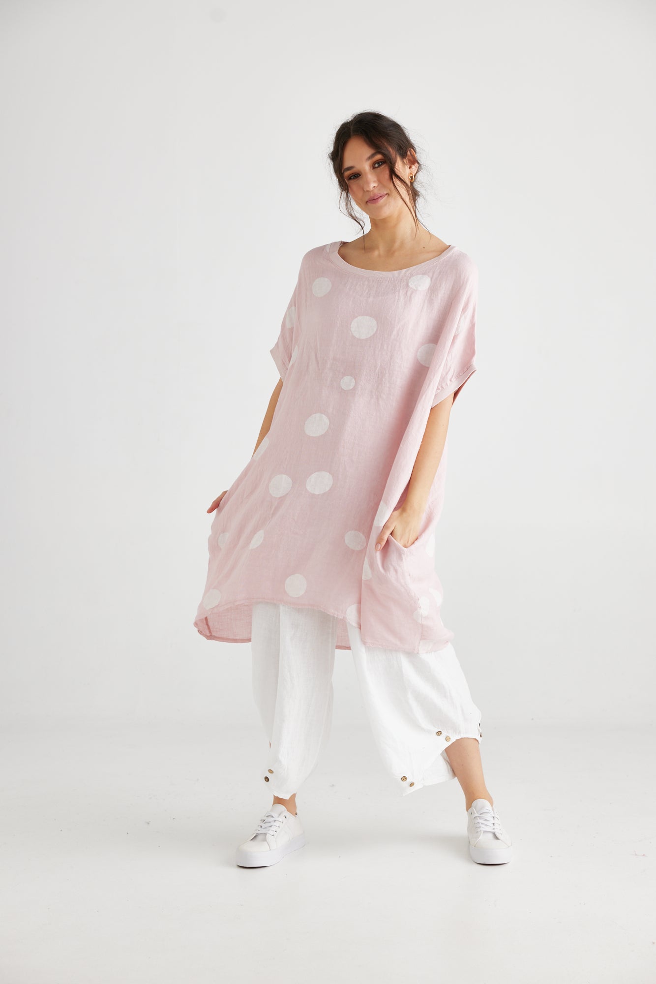 Rosabella dress. Pink Polka dot