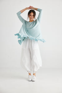 Ruby Ruffle Top.  French Blue