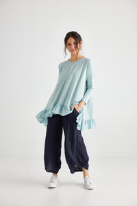 Ruby Ruffle Top.  French Blue