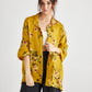 Teddie Linen Shirt. Sunflower Floral