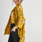 Teddie Linen Shirt. Sunflower Floral