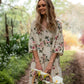 Stella floral dress. Cream Rose