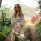 Stella floral dress. Cream Rose