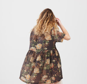 Baby Doll floral dress. Chocolate Rose