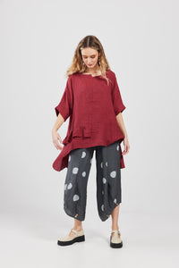 Sorrento linen top. Berry