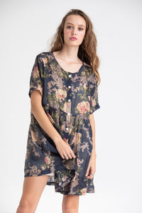 Baby Doll floral dress. Chocolate Rose