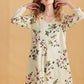 Amelia Floral Linen dress. Antique Cream