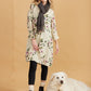 Amelia Floral Linen dress. Antique Cream