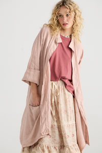 Harper Lee Linen Jacket, Tearose