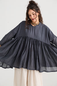 Shalimar silk and cotton top. Ink
