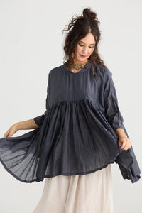 Shalimar silk and cotton top. Ink