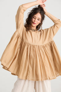 Shalimar Silk/cotton top. Caramel