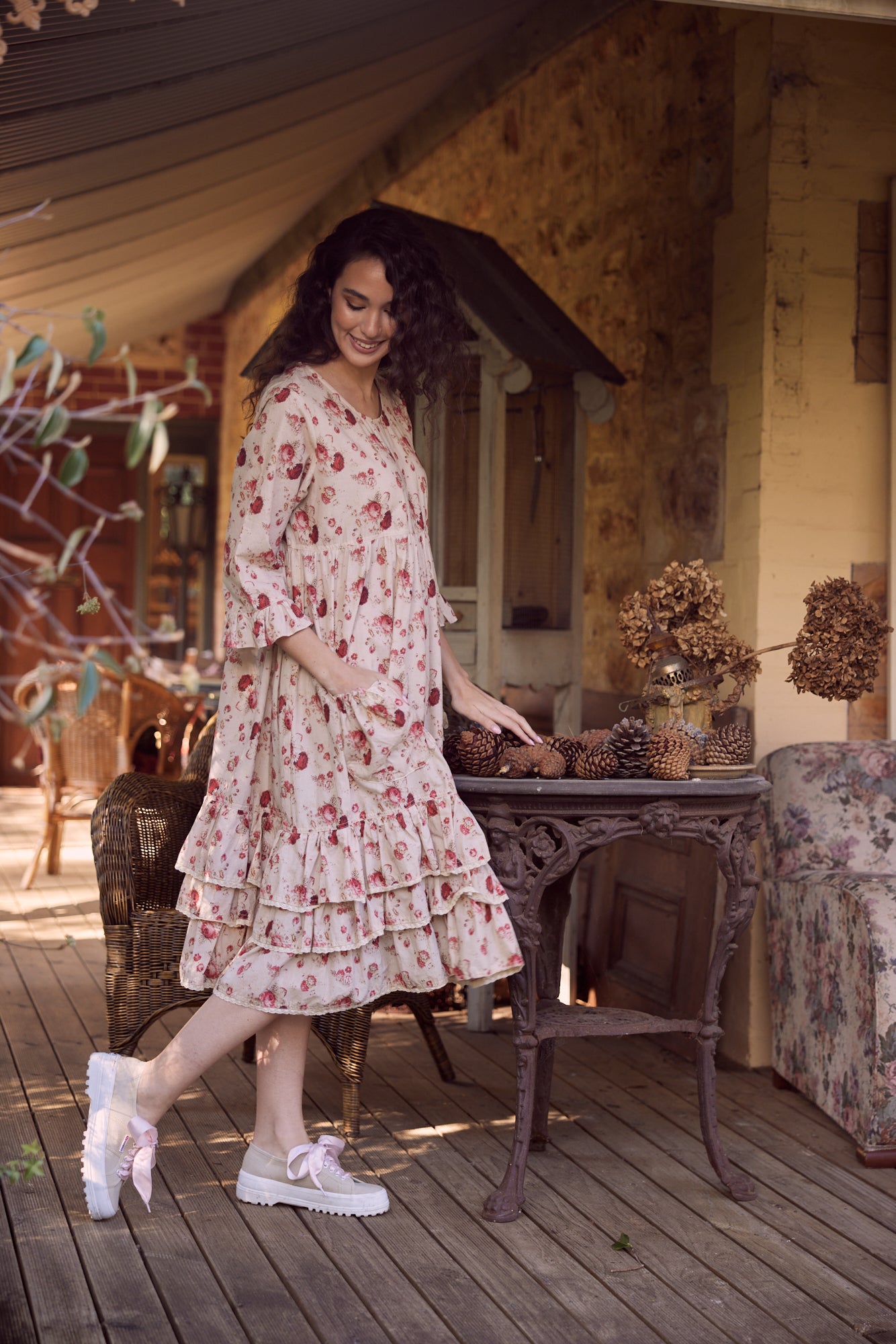 Cymbeline  Ruffled dress. Red Rose