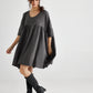 Provence cotton smock dress. Charcoal