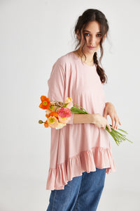 Ruby Ruffle Top. Tearose