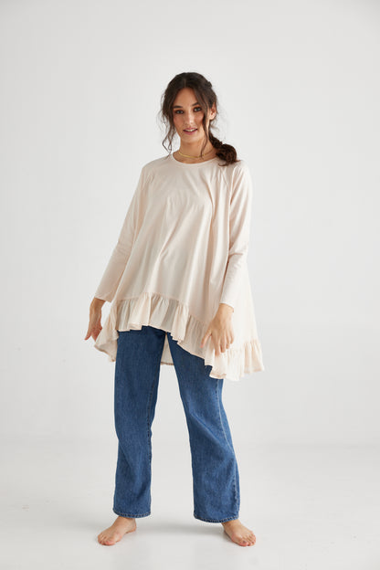 Ruby Ruffle Top . Blush