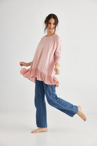 Ruby Ruffle Top. Tearose