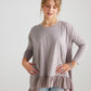 Ruby Ruffle Top. Dove Grey