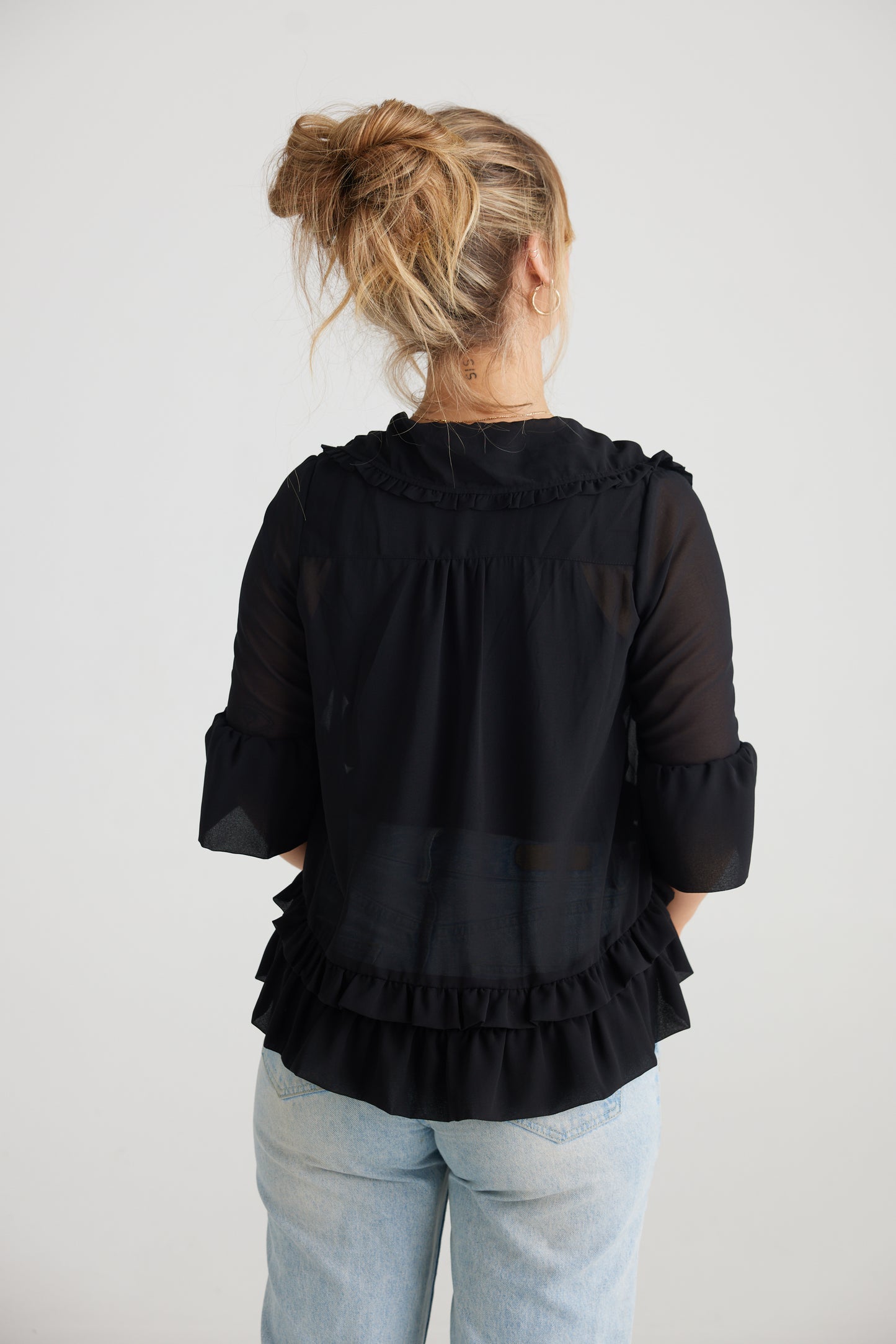 Valentine chiffon blouse/jacket. Ebony