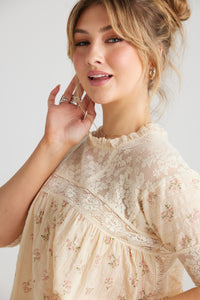 Miss Primrose lace top. Sweet floral .