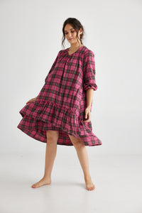 Somerset plaid dress. Fuschia Pink