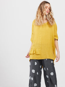 Sorrento Linen  top. Sunflower