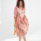 Stella Linen Floral Dress. Shell Pink