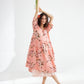 Stella Linen Floral Dress. Shell Pink