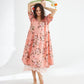 Stella Linen Floral Dress. Shell Pink