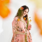 Stella Linen Floral Dress. Shell Pink