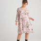 Amelia linen floral dress. Lilac Pink.