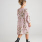 Amelia linen floral dress. Lilac Pink.
