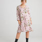 Amelia linen floral dress. Lilac Pink.