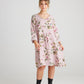 Amelia linen floral dress. Lilac Pink.