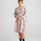 Amelia linen floral dress. Lilac Pink.