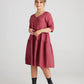 Stella Linen Dress. Cranberry
