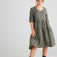Stella Linen Dress. Khaki