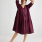 Stella linen dress. Wine